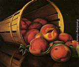 Basket Paintings - Basket of Peaches by Levi Wells Prentice